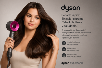 Secador iónico tipo dyson + dos cabezales(GRATIS)-Edición Limitada